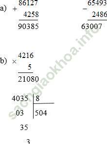Giải bài 2 trang 179 sgk Toán 3 ảnh 1