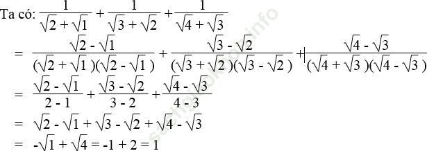Bài 72 trang 17 SBT Toán 9 Tập 1 ảnh 1