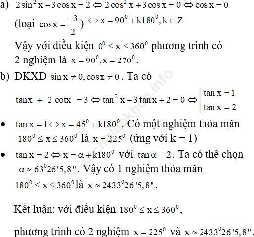 Giải bài 40 trang 46 SGK Đại Số và Giải Tích 11 nâng cao ảnh 1