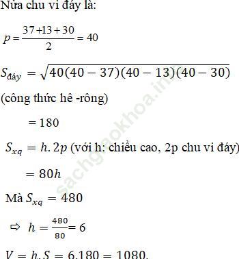 Giải bài 16 trang 33 SGK Hình Học 12 nâng cao ảnh 1