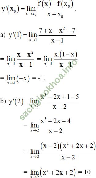 Bài 2: Quy tắc tính đạo hàm - Giải BT Toán 11 hình ảnh 0