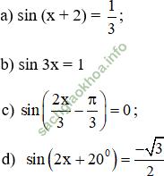 Bài 2: Phương trình lượng giác cơ bản - Giải BT Toán 11 hình ảnh 0