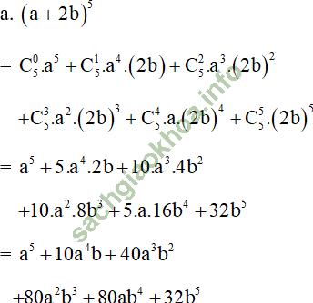 Bài 3: Nhị thức Niu-tơn - Giải BT Toán 11 hình ảnh 1