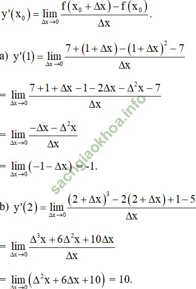 Bài 2: Quy tắc tính đạo hàm - Giải BT Toán 11 hình ảnh 1