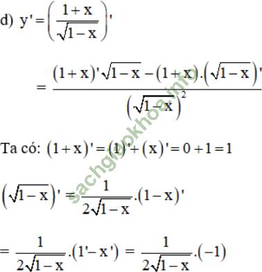Bài 2: Quy tắc tính đạo hàm - Giải BT Toán 11 hình ảnh 12