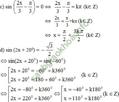Bài 2: Phương trình lượng giác cơ bản - Giải BT Toán 11 hình ảnh 2