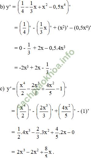 Bài 2: Quy tắc tính đạo hàm - Giải BT Toán 11 hình ảnh 3