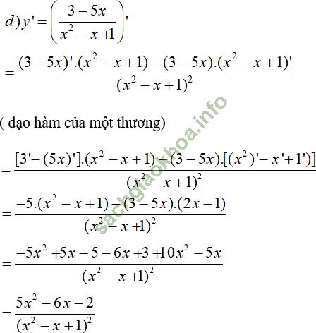 Bài 2: Quy tắc tính đạo hàm - Giải BT Toán 11 hình ảnh 6