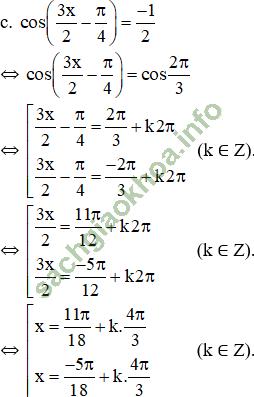 Bài 2: Phương trình lượng giác cơ bản - Giải BT Toán 11 hình ảnh 8