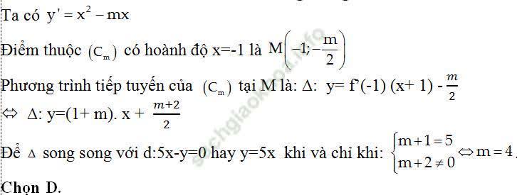 Viết phương trình tiếp tuyến của đồ thị hàm số khi biết hệ số góc - Toán lớp 11
