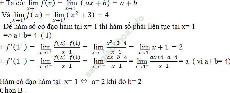 Bài tập tính đạo hàm bằng định nghĩa cực hay, có lời giải - Toán lớp 11