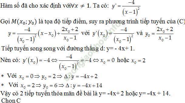 Viết phương trình tiếp tuyến của đồ thị hàm số khi biết hệ số góc - Toán lớp 11