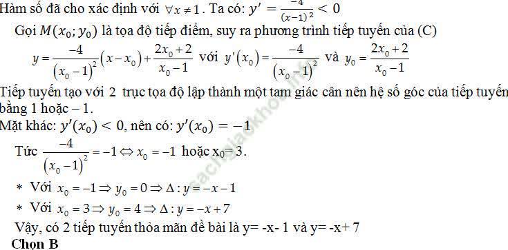 Viết phương trình tiếp tuyến của đồ thị hàm số khi biết hệ số góc - Toán lớp 11