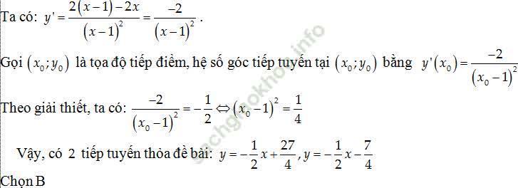Viết phương trình tiếp tuyến của đồ thị hàm số khi biết hệ số góc - Toán lớp 11