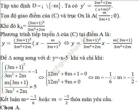 Viết phương trình tiếp tuyến của đồ thị hàm số khi biết hệ số góc - Toán lớp 11
