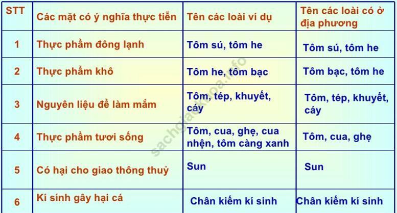 Lý thuyết Sinh học 7 Bài 24: Đa dạng và vai trò của lớp Giáp xác (hay, chi tiết)