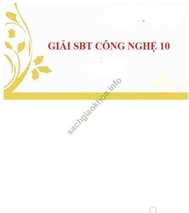 Ảnh Giải BT Công nghệ 10